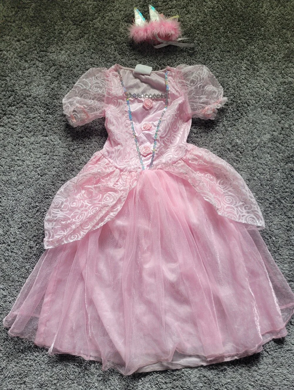 Pink Princess Dress Costume for Kids - Sparkle Tulle Gown Size 3+